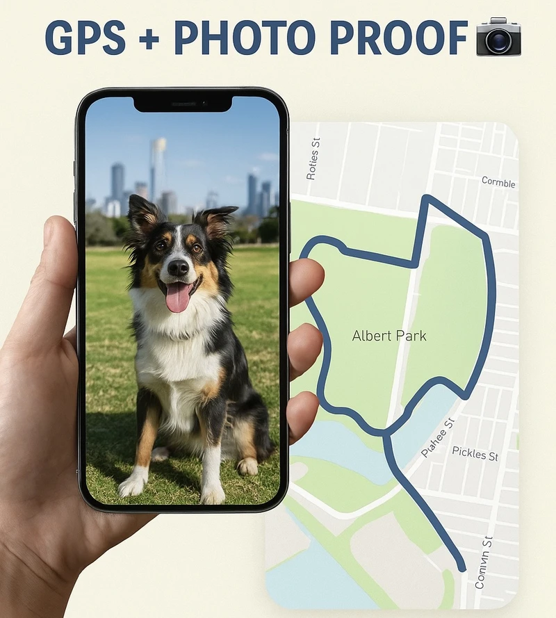 GPS route and photo proof example