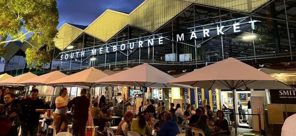 South Melbourne Market at dusk — favourite local walking routes